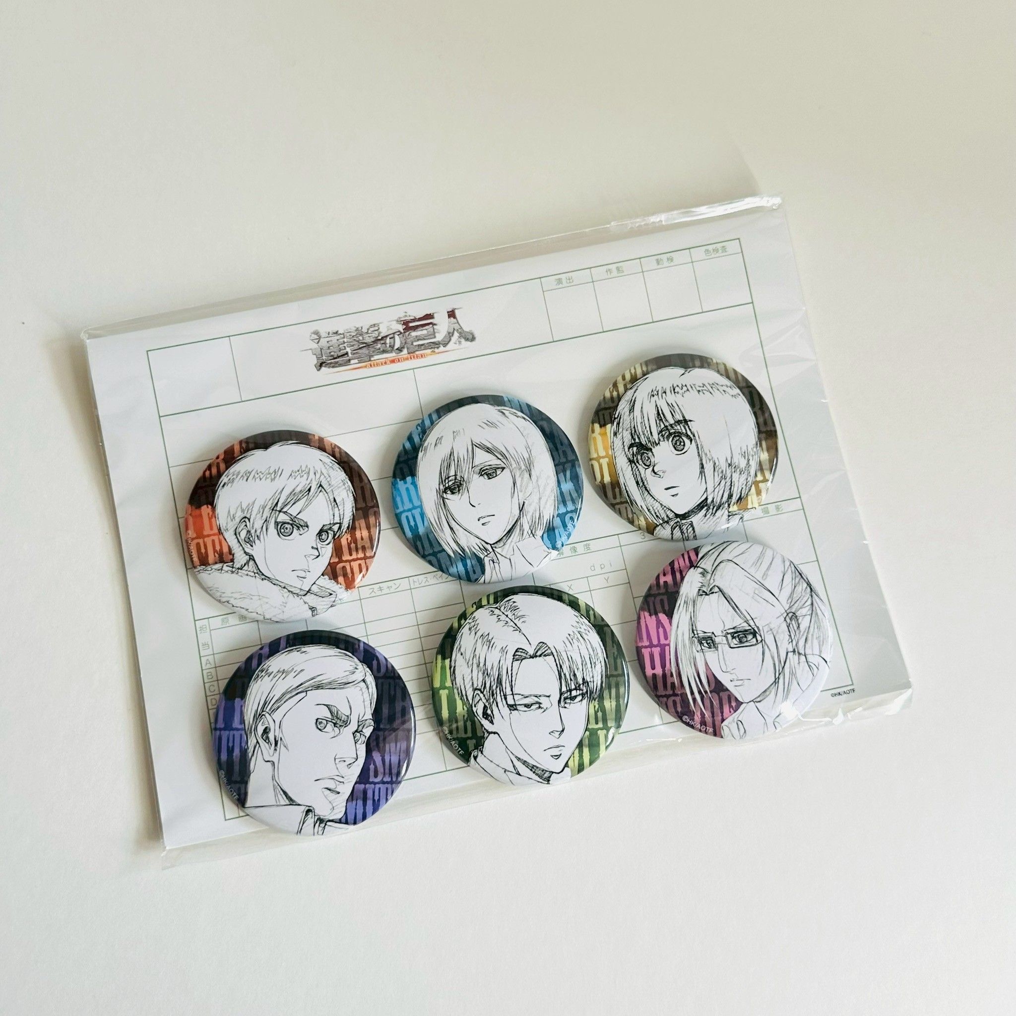 【進擊的巨人】Key:prime POP UP 快閃 動畫原畫徽章組 Production I.G WIT STUDIO