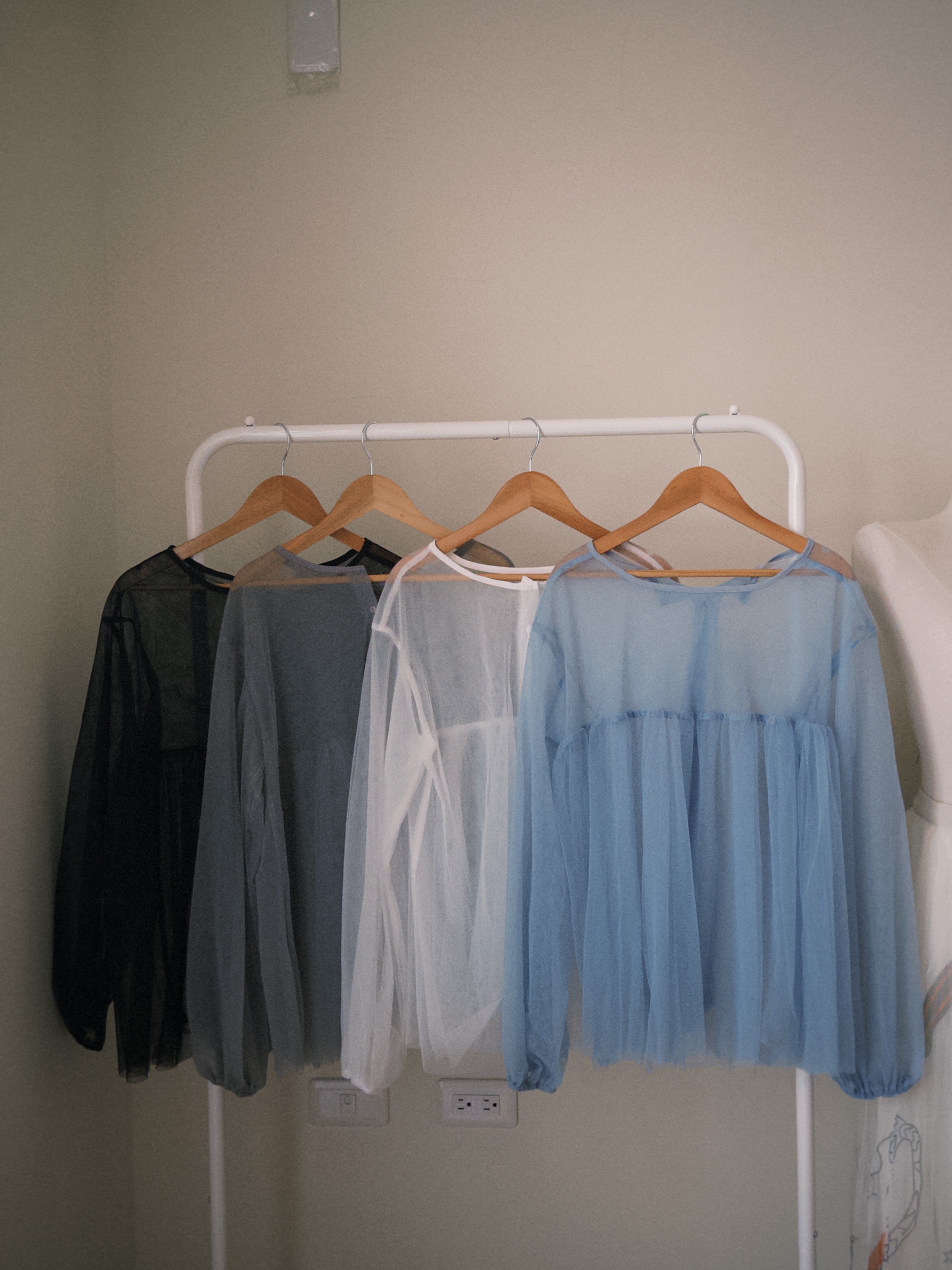 -月光仙子-（雙層紗長袖罩衫上衣）