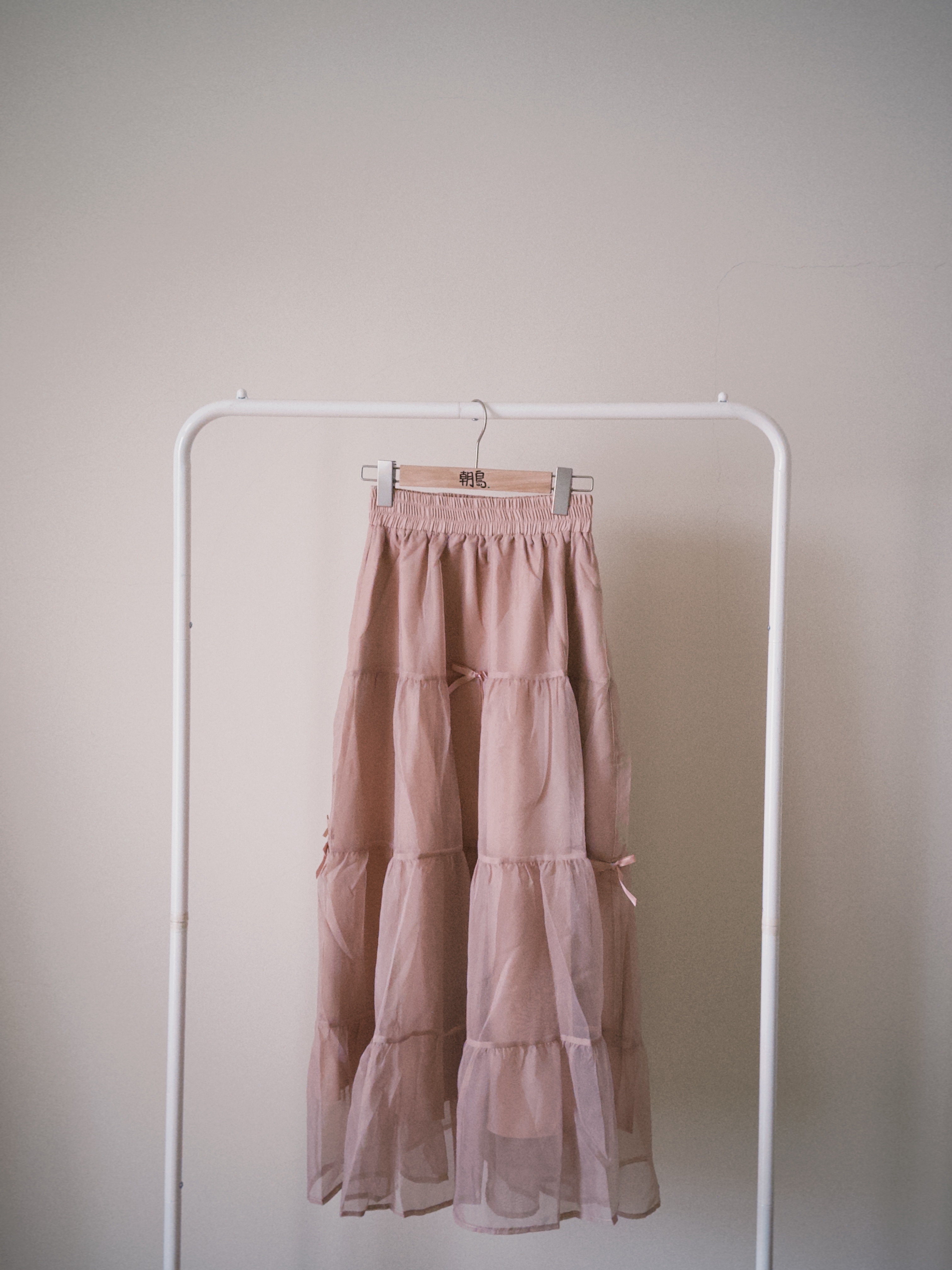 -粉紅泡泡-（小腰圍適用粉色蝴蝶結紗紗裙）