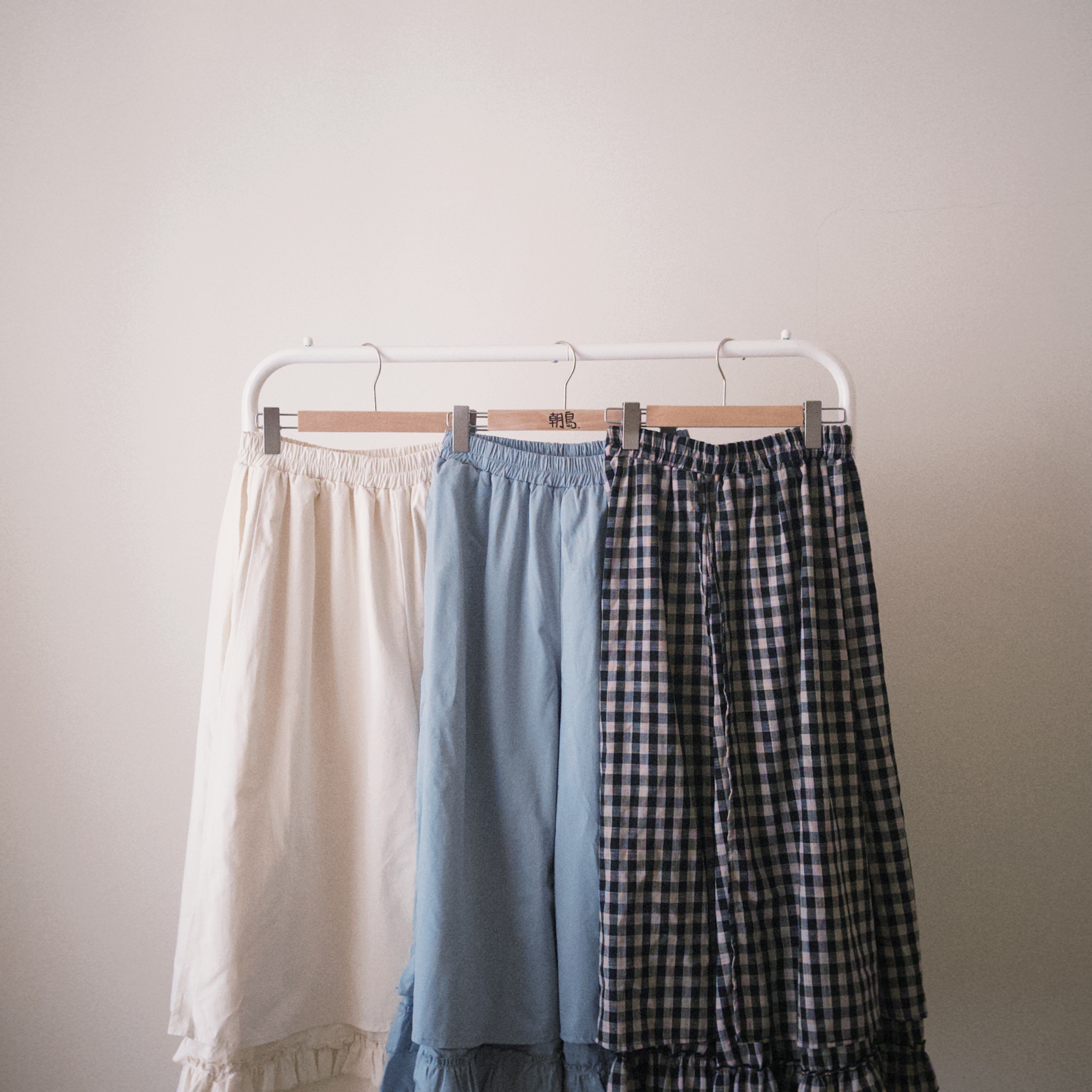 -春日大象-（大散擺雙層花邊寬褲） 杏（最後預購）