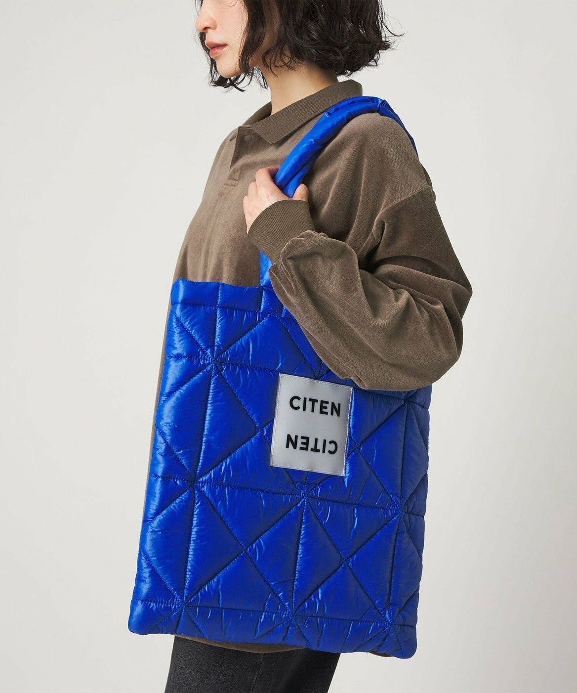 日本CITEN-衍縫鋪棉托特包 皇家藍
