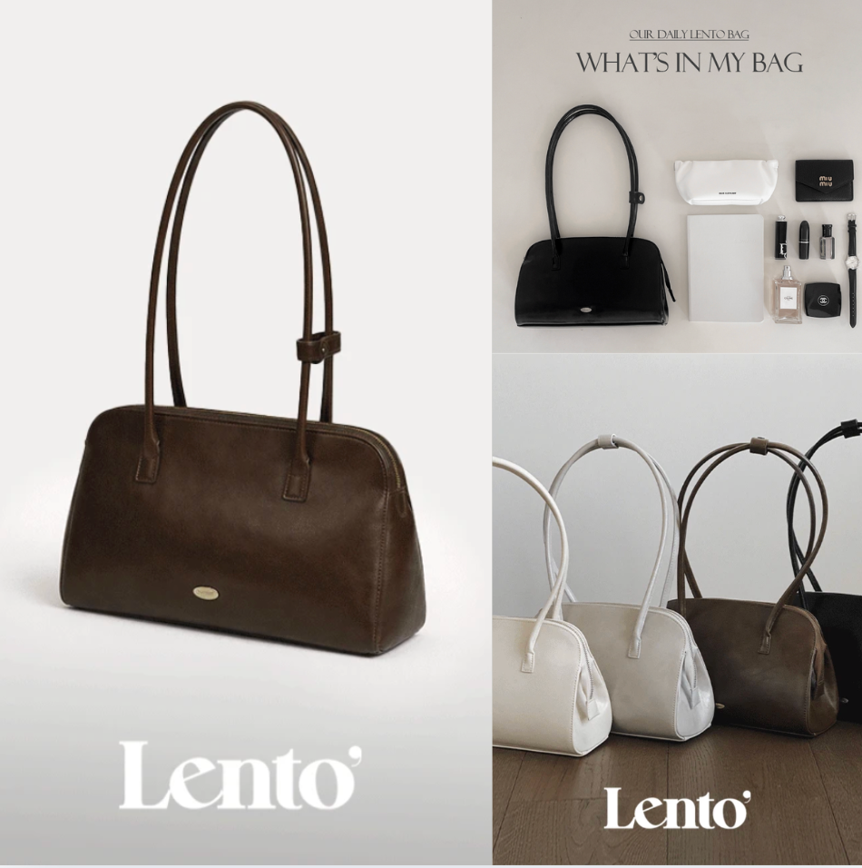 [輕盈軟皮] 👜 手柄單肩包 #LENTO. Baguette Tote Bag 4色｜slowand
