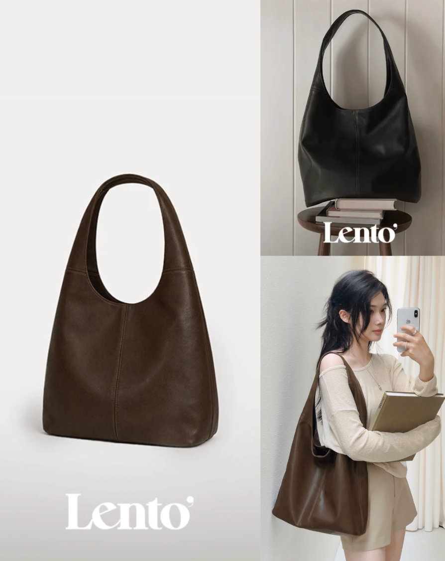 [質感] 復古質感手提單肩包 肩背包 #LENTO. Modern Shape Leather Bag slowand