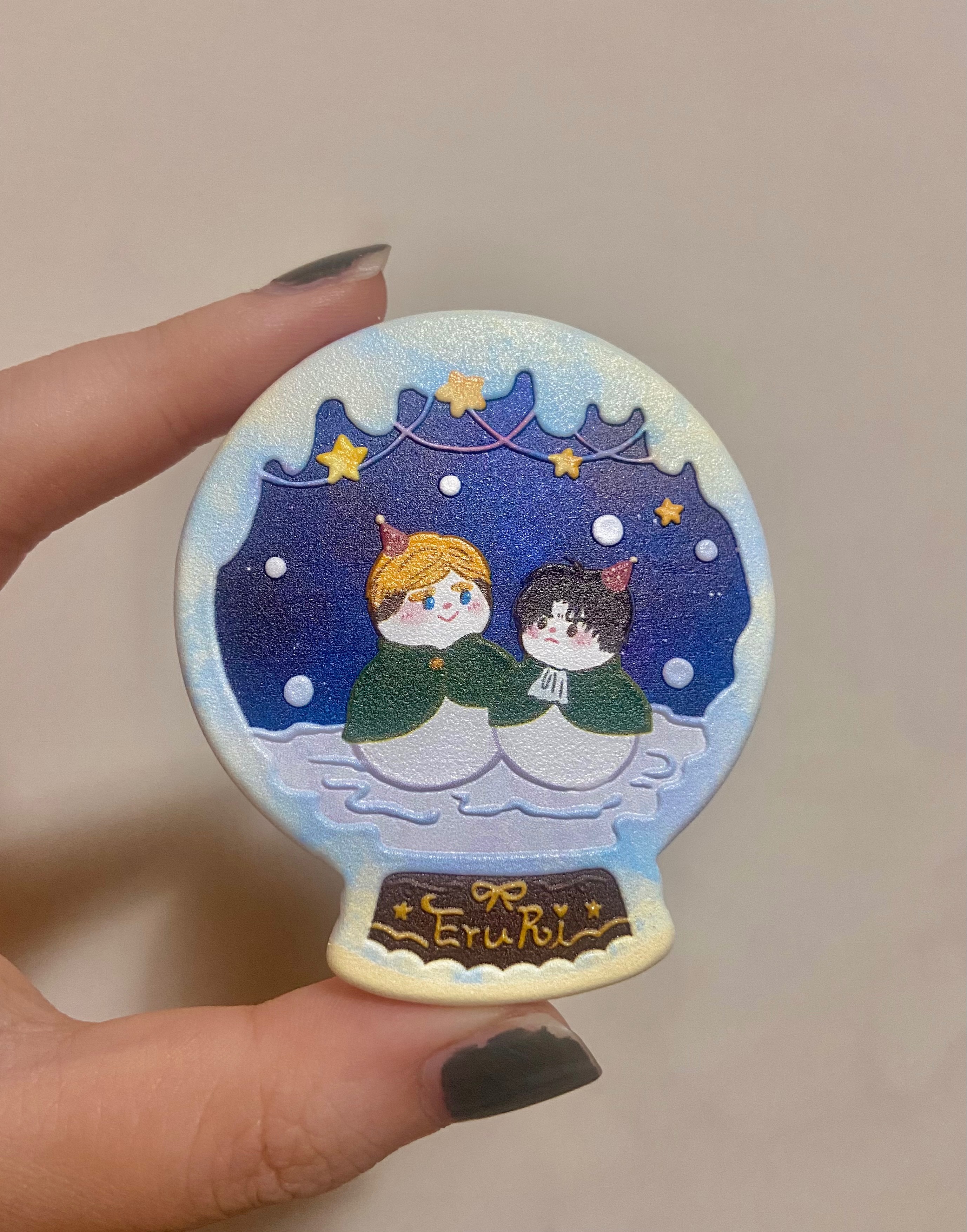 團兵雪餅：浮雕木質別針