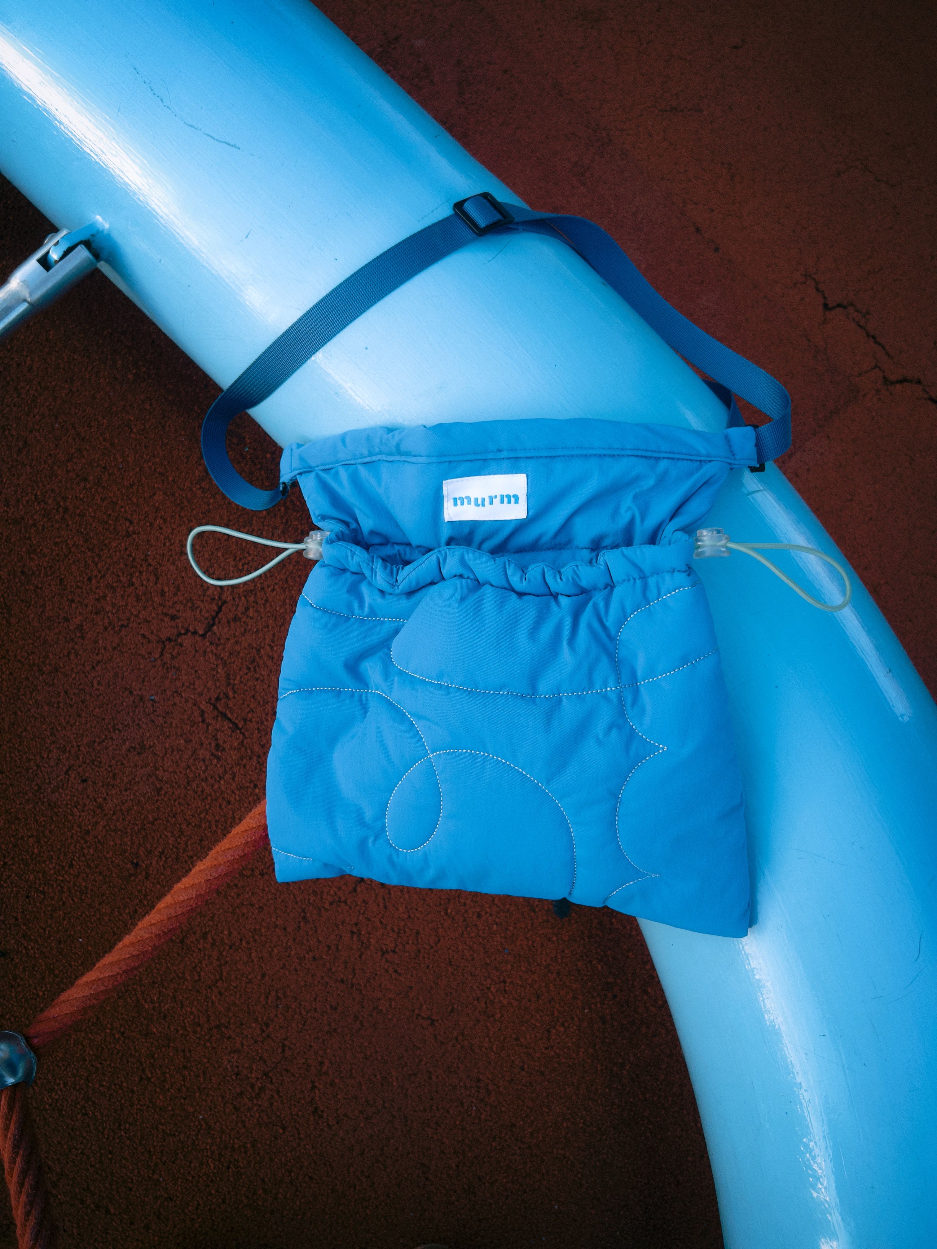 鋪棉束口側背包 - 藍【 現貨 】