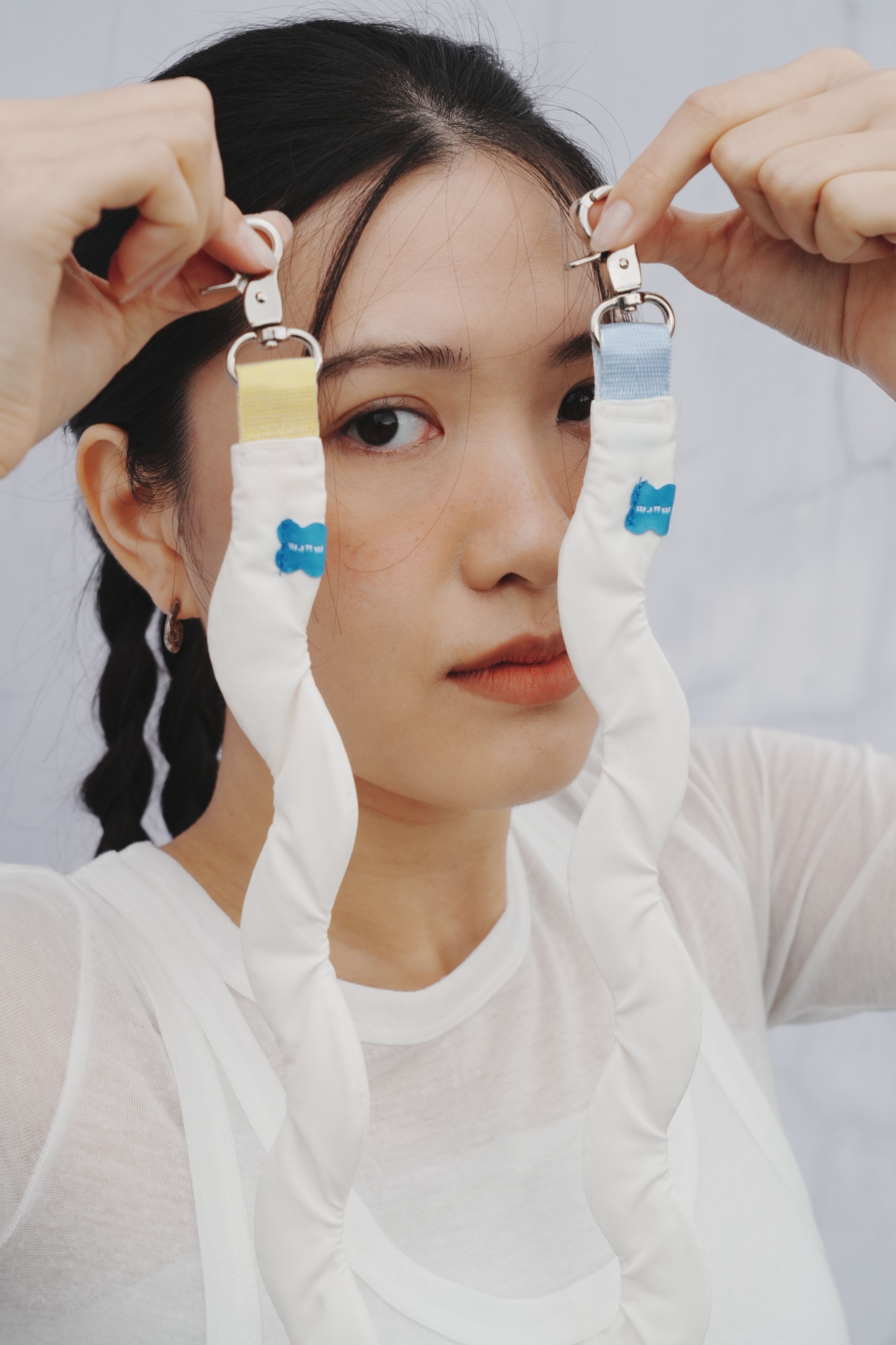 波浪手機腕繩- 米白