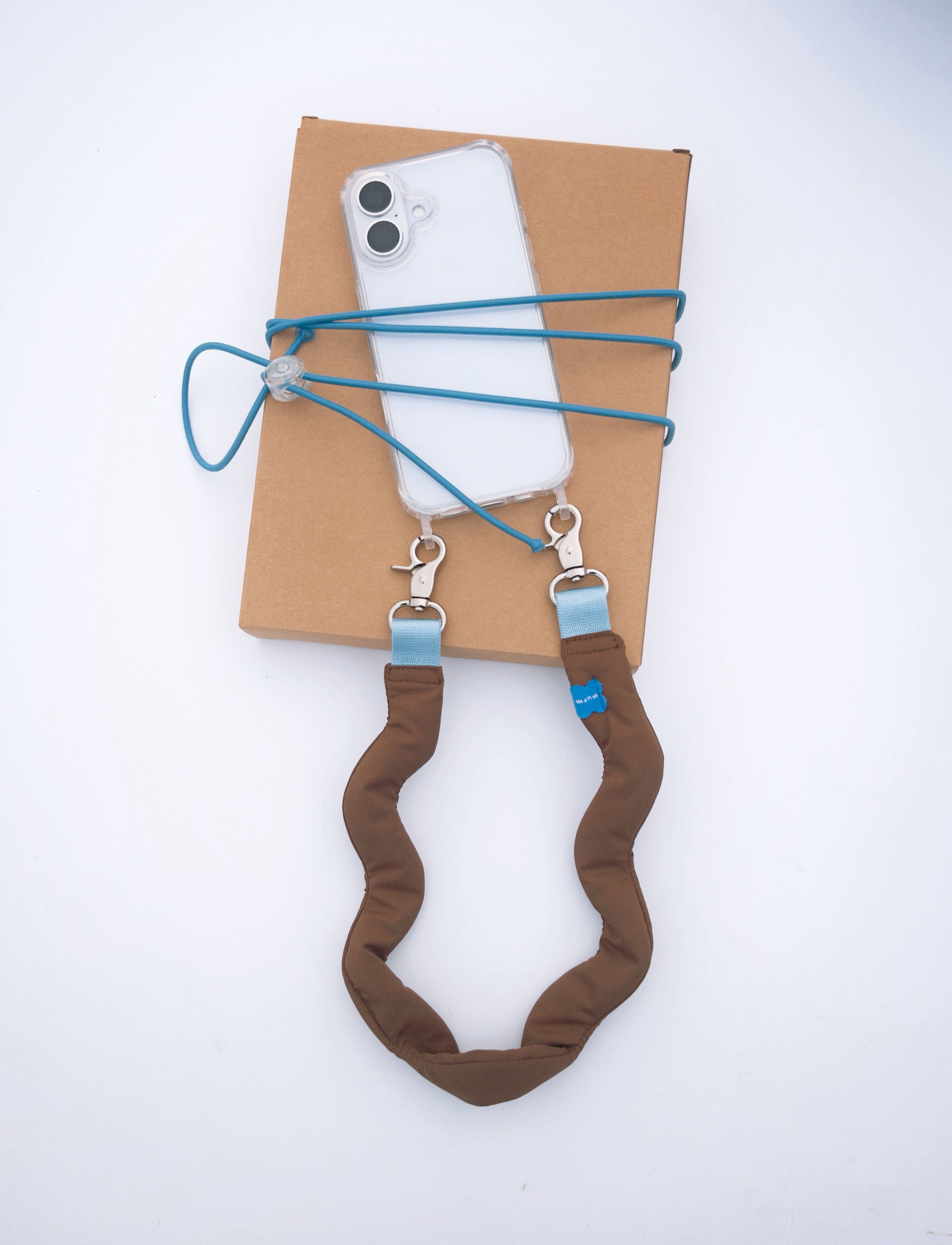 波浪手機腕繩 - 咖啡