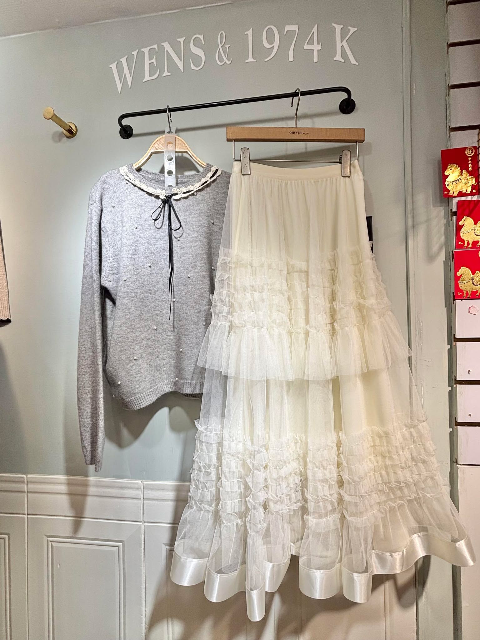 春款 ~ 韓系自訂款 ✨ 超美設計感 三層打褶設計紗裙  - 經典仙女白色