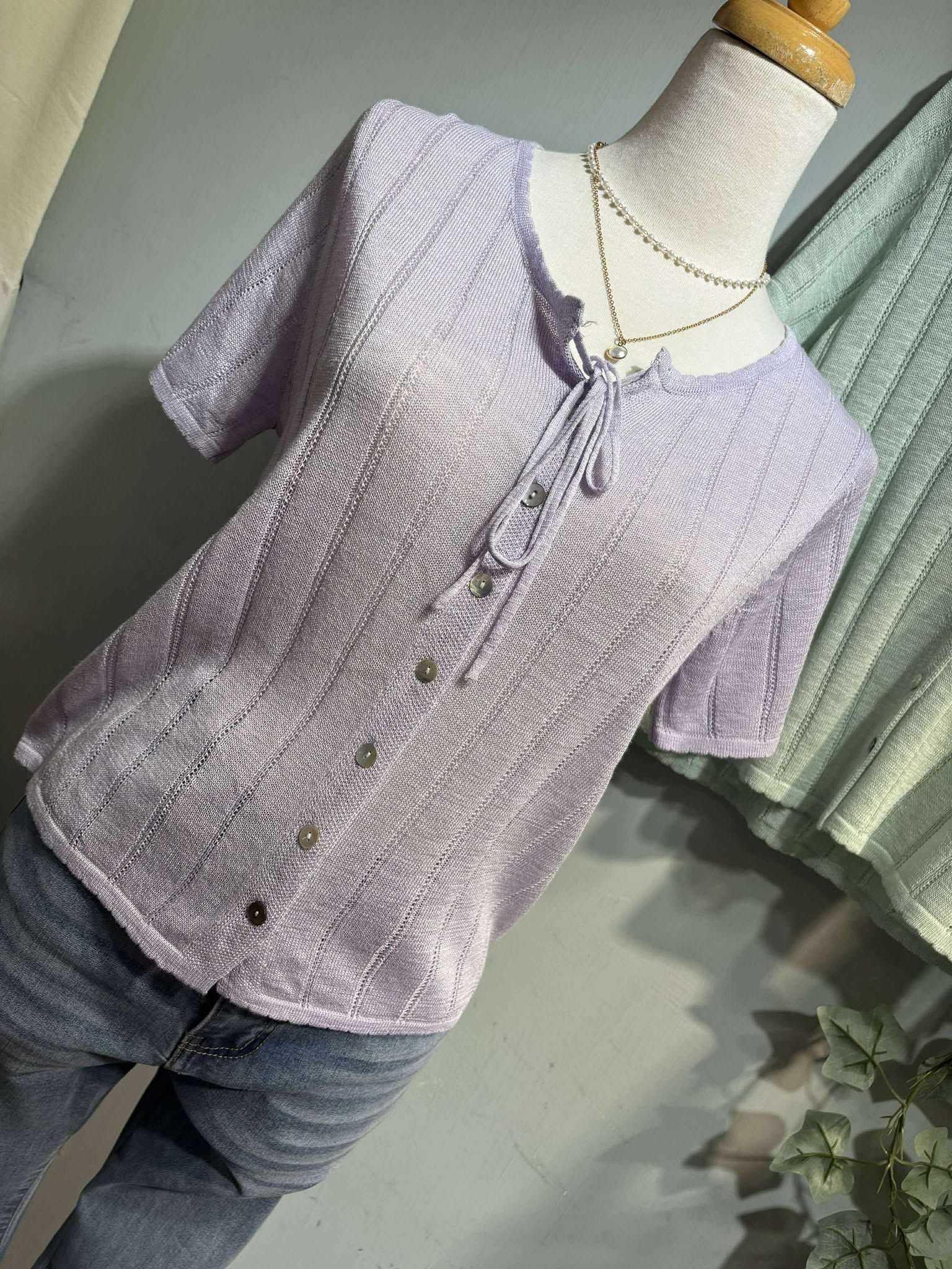 ✨ ℳ𝒶𝓇𝒸𝒽 ~  春夏 - 韓系綁帶排釦針織衫  ✨