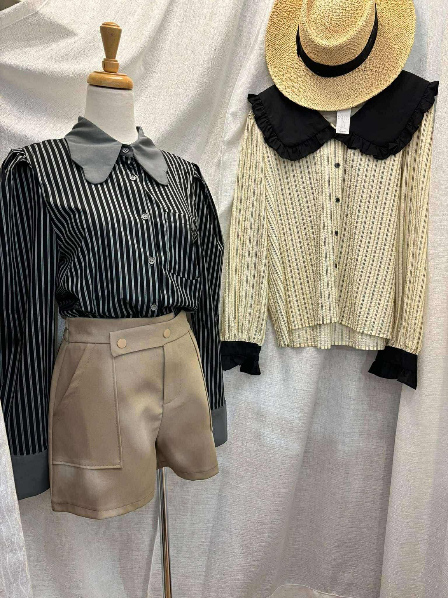 ✨ ℳ𝒶𝓇𝒸𝒽 ~  春款 #專櫃款質感翻領直條挺版襯衫