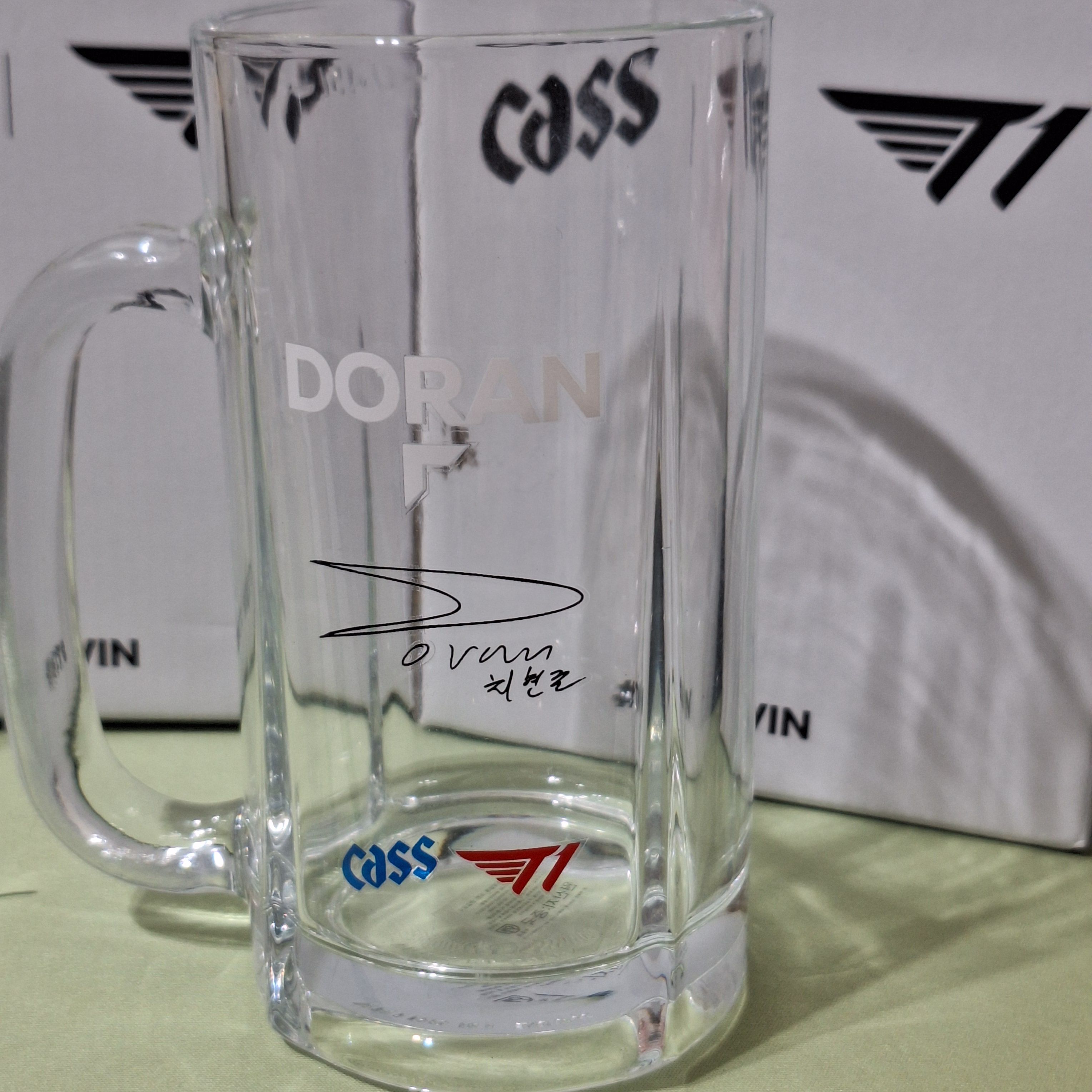 T1 cass 啤酒套組 啤酒杯 杯墊