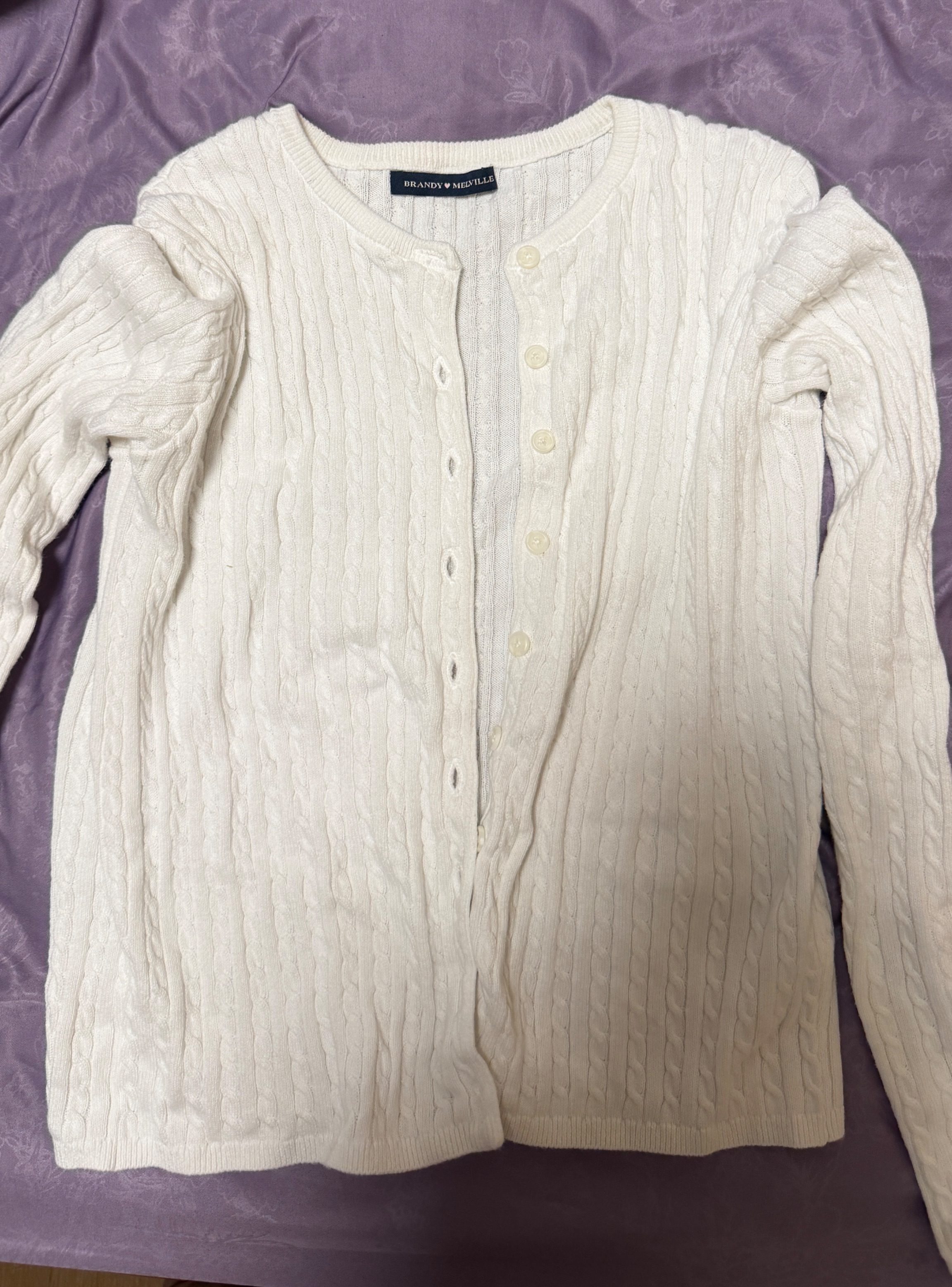 brandy melville 白色針織外套