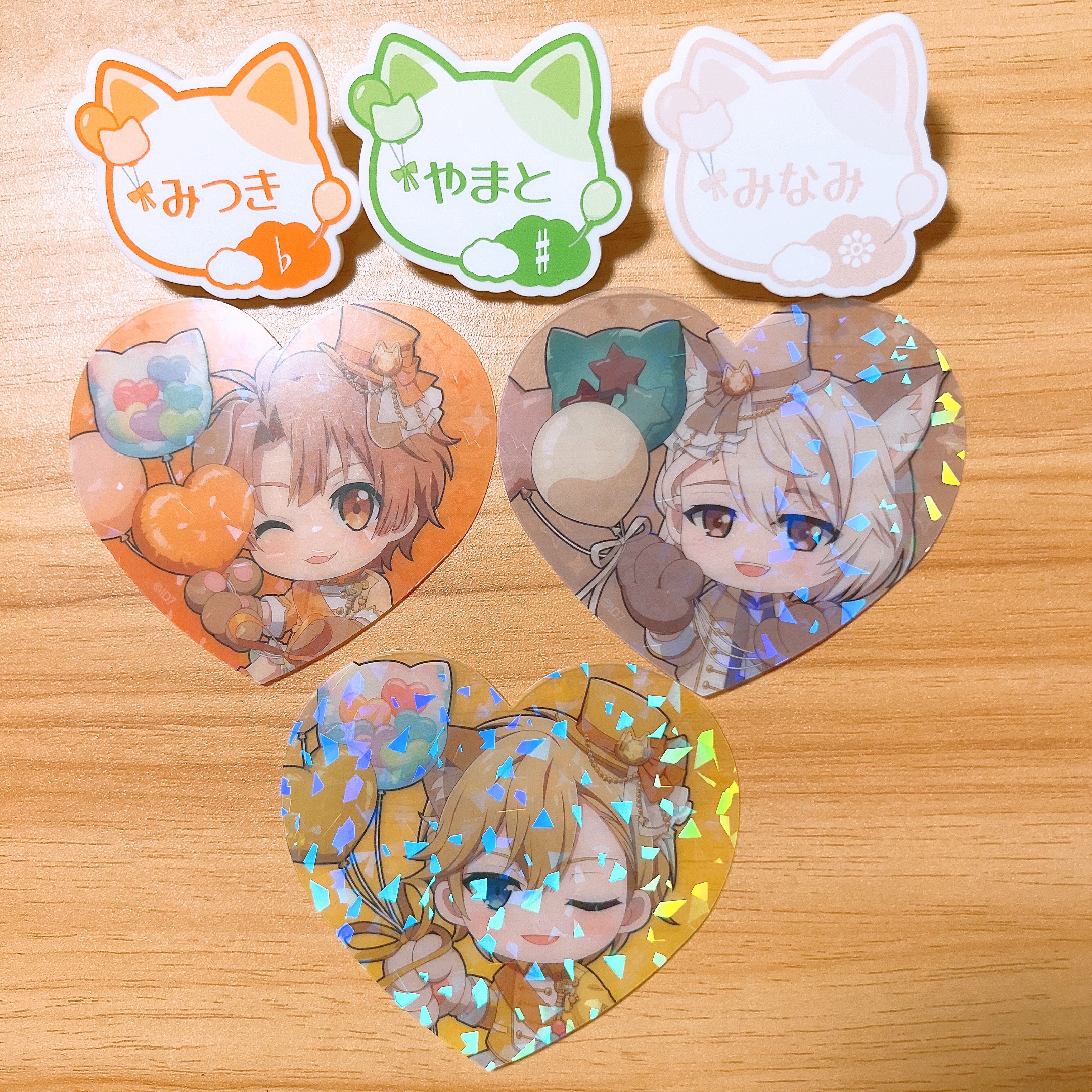 [アイナナ]南嘉堂小遊戲獎品愛心透卡＆壓克力名牌徽章 原包都還在