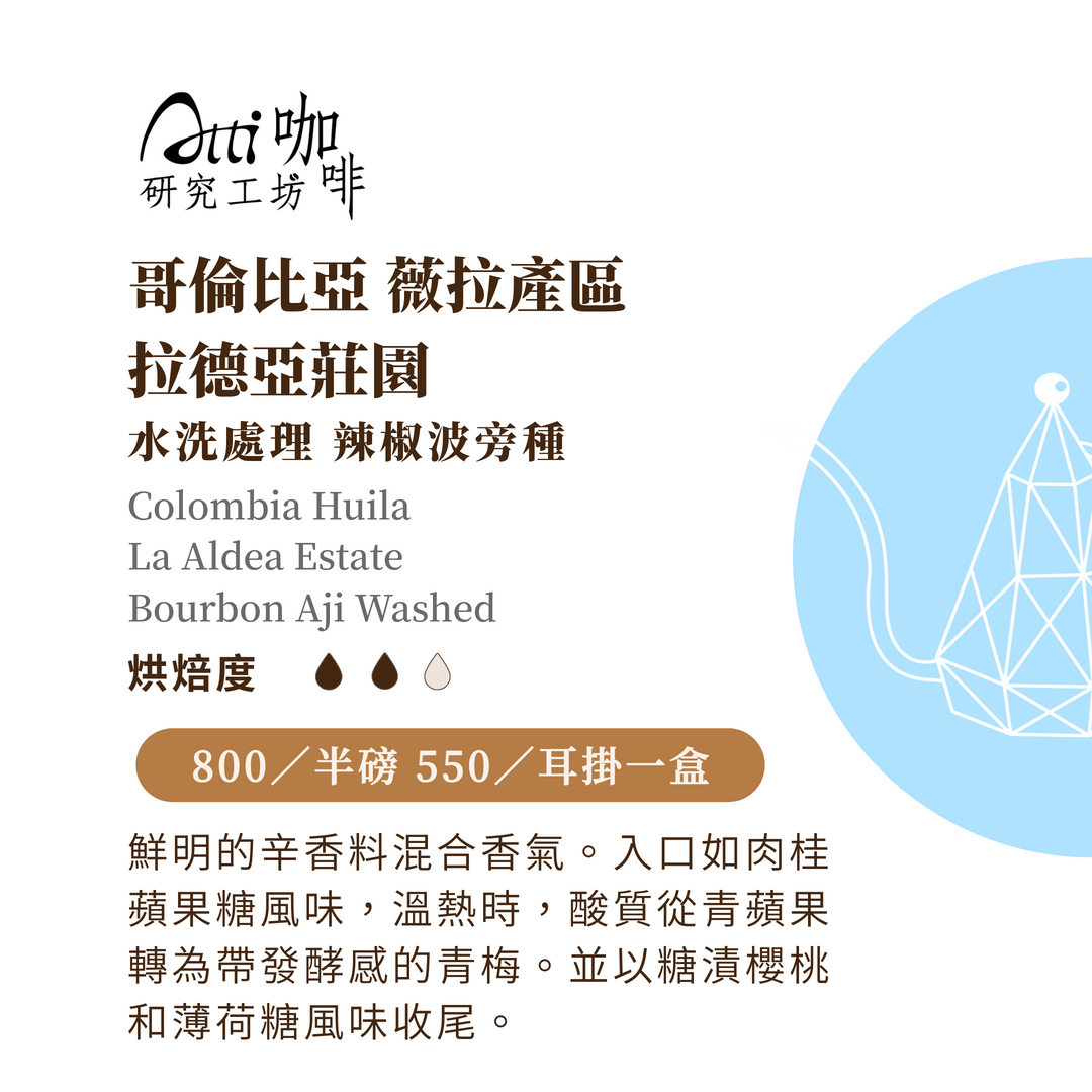 哥倫比亞-薇拉-拉德亞莊園-辣椒波旁種-水洗-淺焙