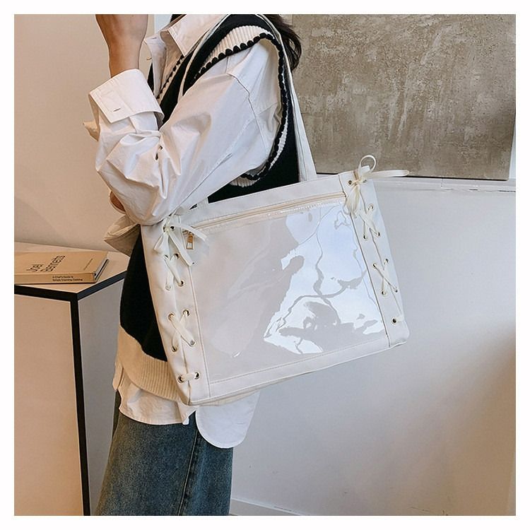 [超大大大痛層]絲帶痛包 痛包 基礎款 新款 日系 絲帶 大容量 腋下包 蝴蝶結 透明 洋氣 百搭 單肩包 女包