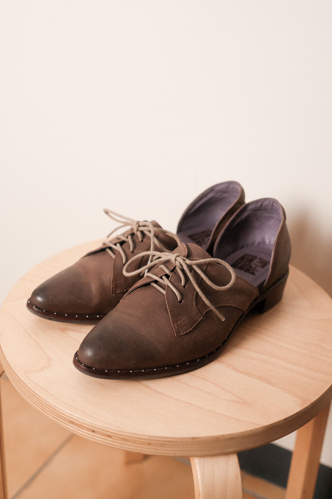 三十革真皮棕色牛津鞋