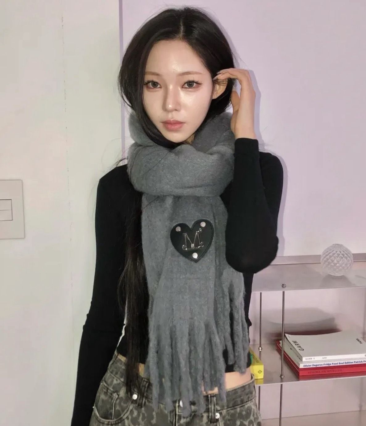 ＜預購＞MUCENT 圍巾 皮革標