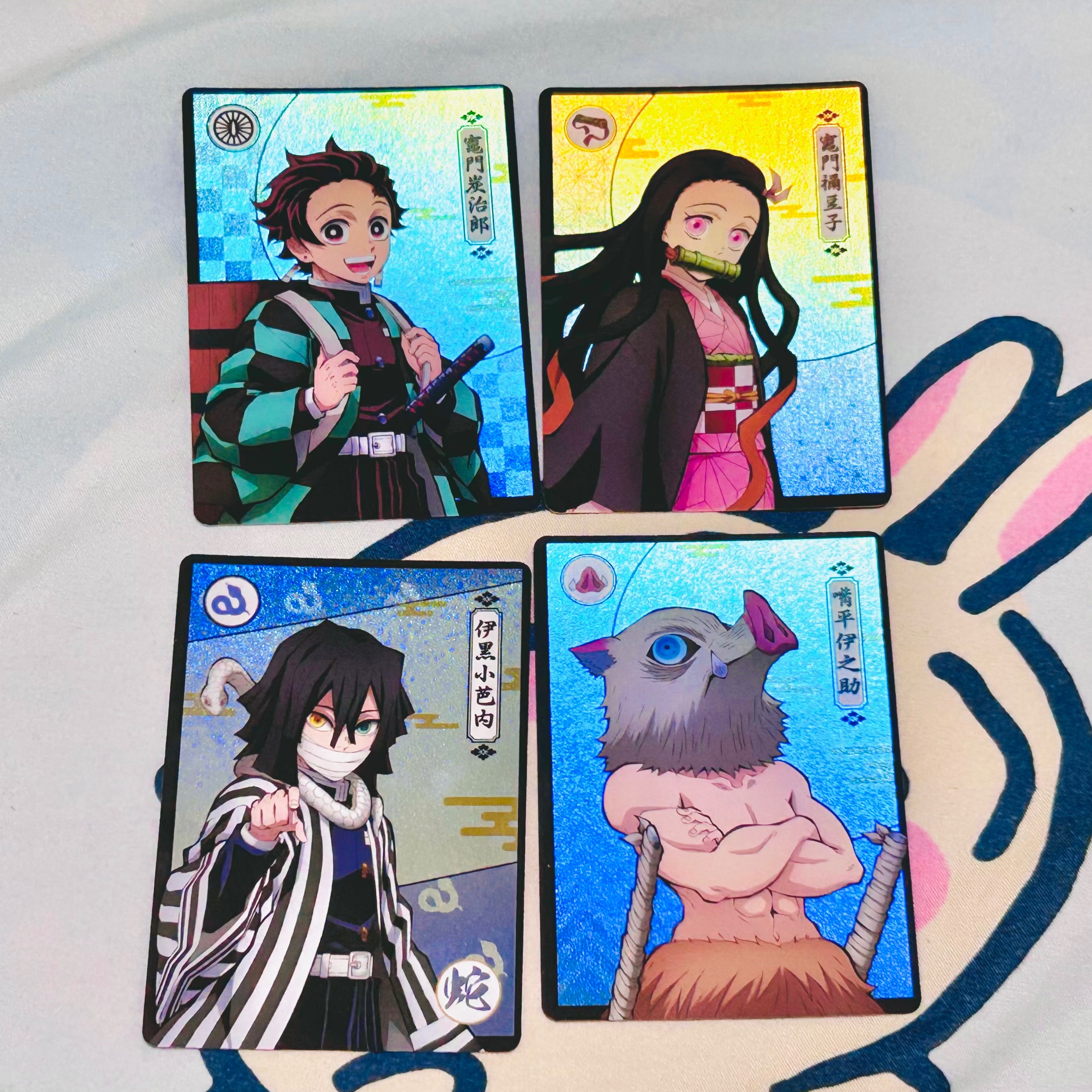 現貨 鬼滅之刃 鬼殺隊 半身 卡片 小卡 閃卡 4張