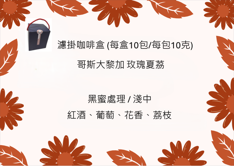 濾掛咖啡盒 - 哥斯大黎加 玫瑰夏茘