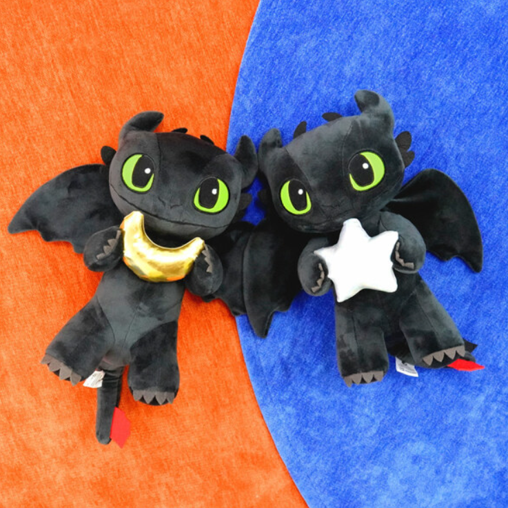 韓國正版授權 馴龍高手 沒牙Toothless 星星 月亮 玩偶 娃娃 大號 30公分高