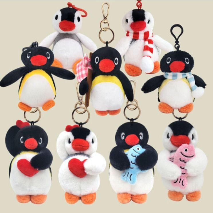 韓國正版授權 企鵝家族Pingu Pinga 小娃娃 玩偶 吊飾 鑰匙圈 12公分／10公分