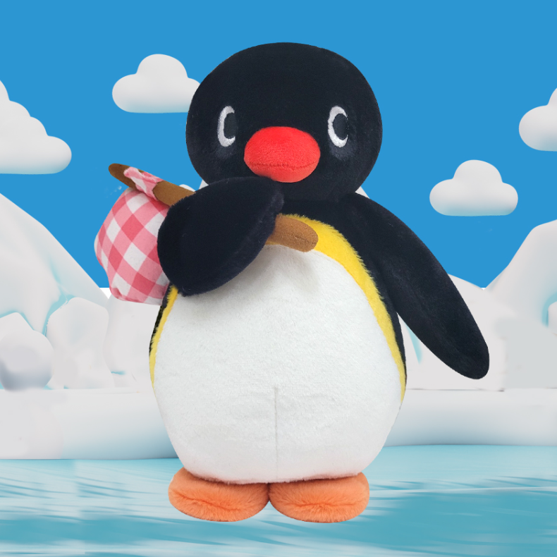 韓國正版授權 企鵝家族 Pingu 旅行 娃娃 玩偶 27公分高