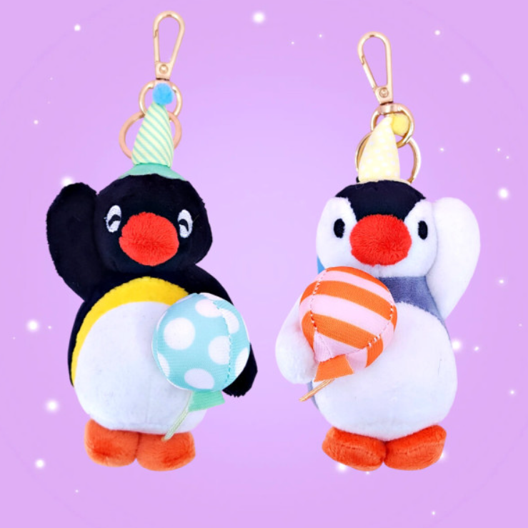 韓國正版授權 企鵝家族Pingu Pinga 氣球派對 玩偶 吊飾 娃娃 鑰匙圈 10公分高