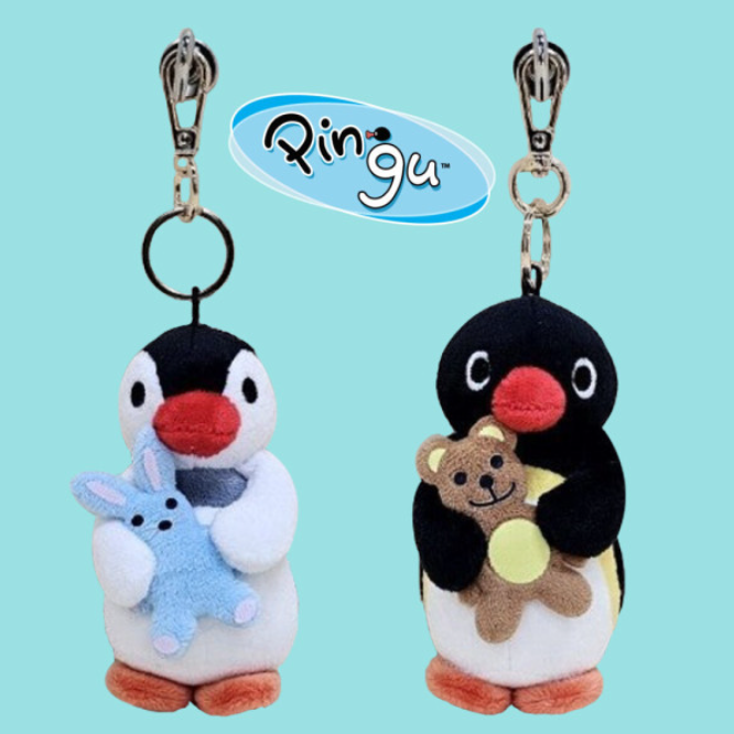 韓國正版授權 企鵝家族 Pingu Pinga 抱抱小玩偶 吊飾 娃娃 玩偶 鑰匙圈 10公分高