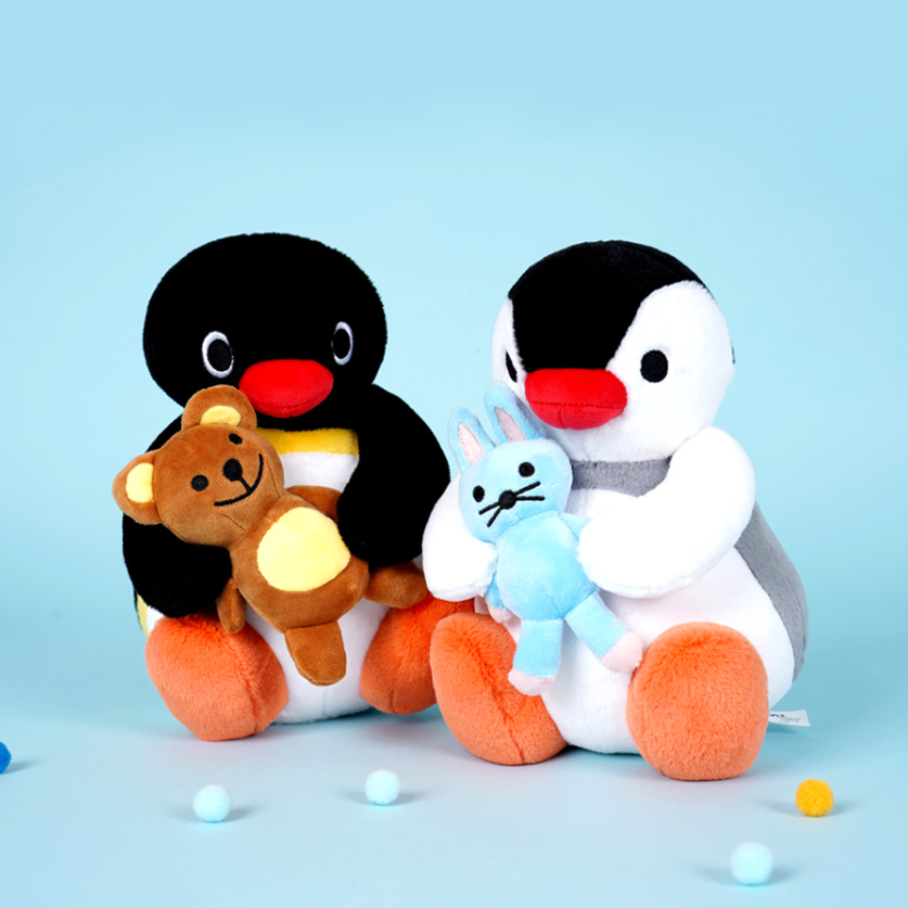 韓國正版授權 企鵝家族 Pingu Pinga 抱小玩偶 大隻 娃娃 玩偶 25公分高