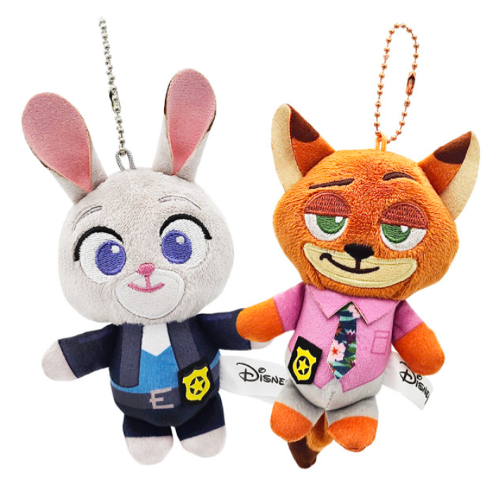 動物方城市2 Zootopia 胡尼克 哈茱蒂 尼克 茱蒂 兔子 狐狸 珠鍊 吊飾 鑰匙圈 娃娃 玩偶 8公分高