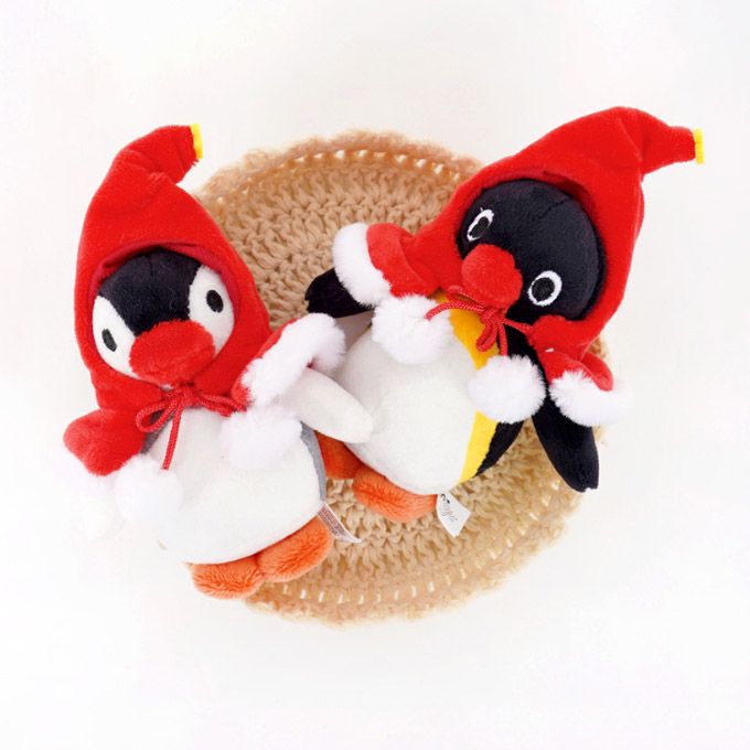 韓國正版授權 企鵝家族 Pingu Pinga 聖誕斗篷 吊飾 鑰匙圈 娃娃 玩偶 10公分高