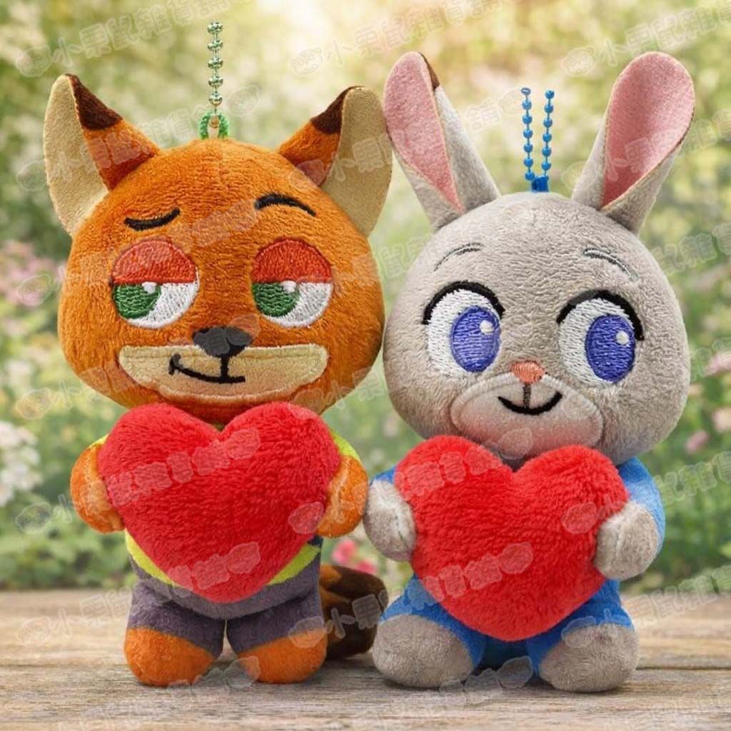 動物方城市 Zootopia 胡尼克 哈茱蒂 尼克 茱蒂 兔子 狐狸 愛心 娃娃 玩偶 吊飾 鑰匙圈 12公分高