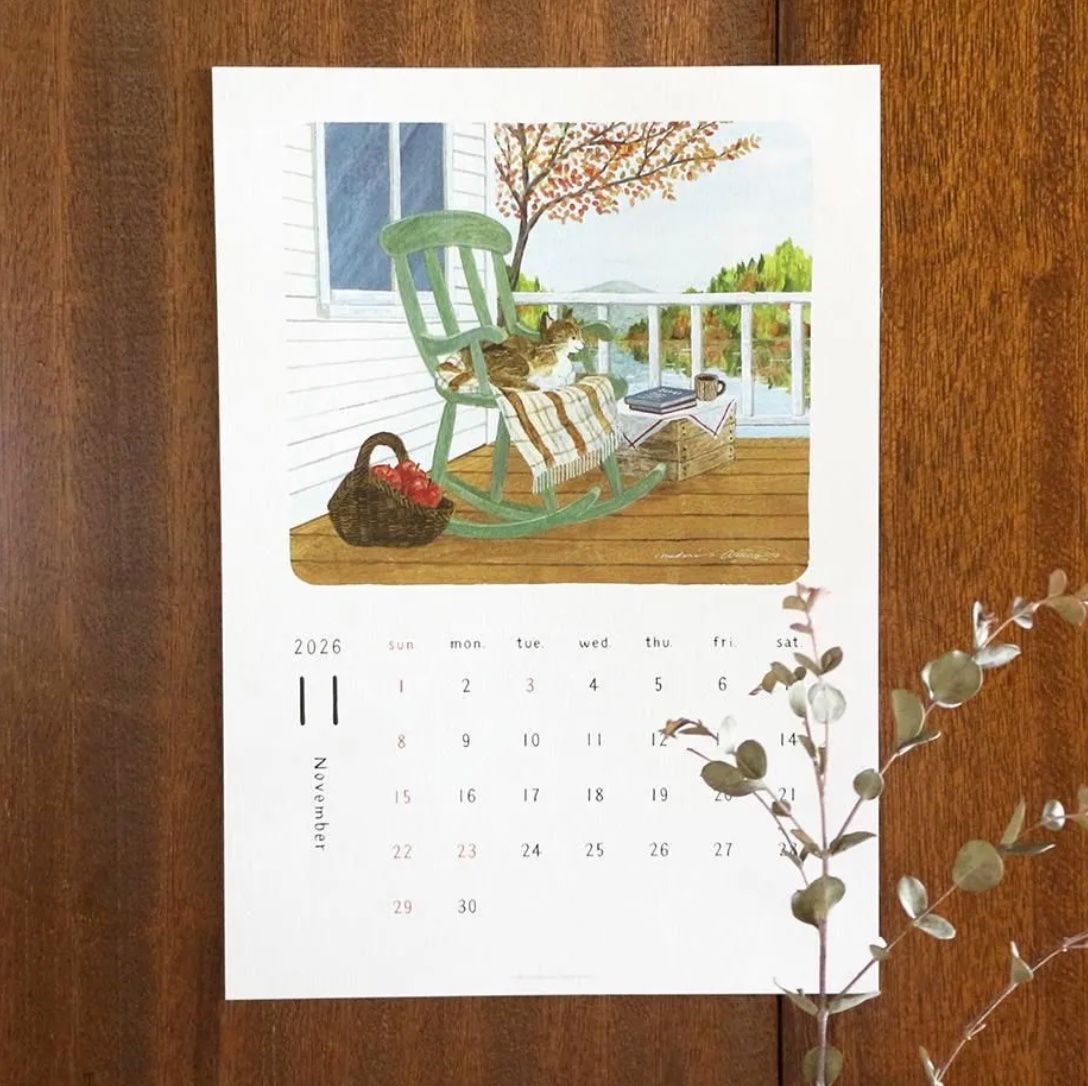 2026年 表現社 cozyca products × Asano midori 淺野綠 日本插畫 單張 A4 月曆