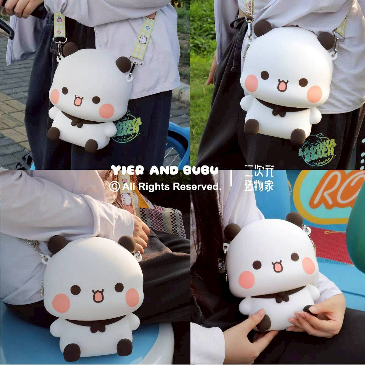 【正版授權】一二硅膠斜挎背包