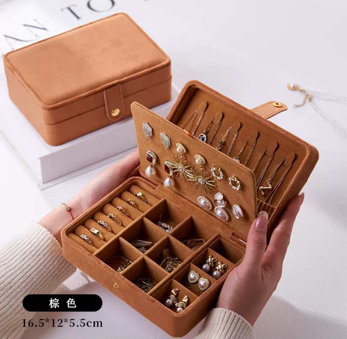 絨毛雙層飾品收納盒