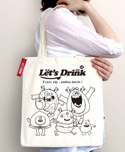 Let’s Drink 品牌文創帆布袋（附拉鍊）
