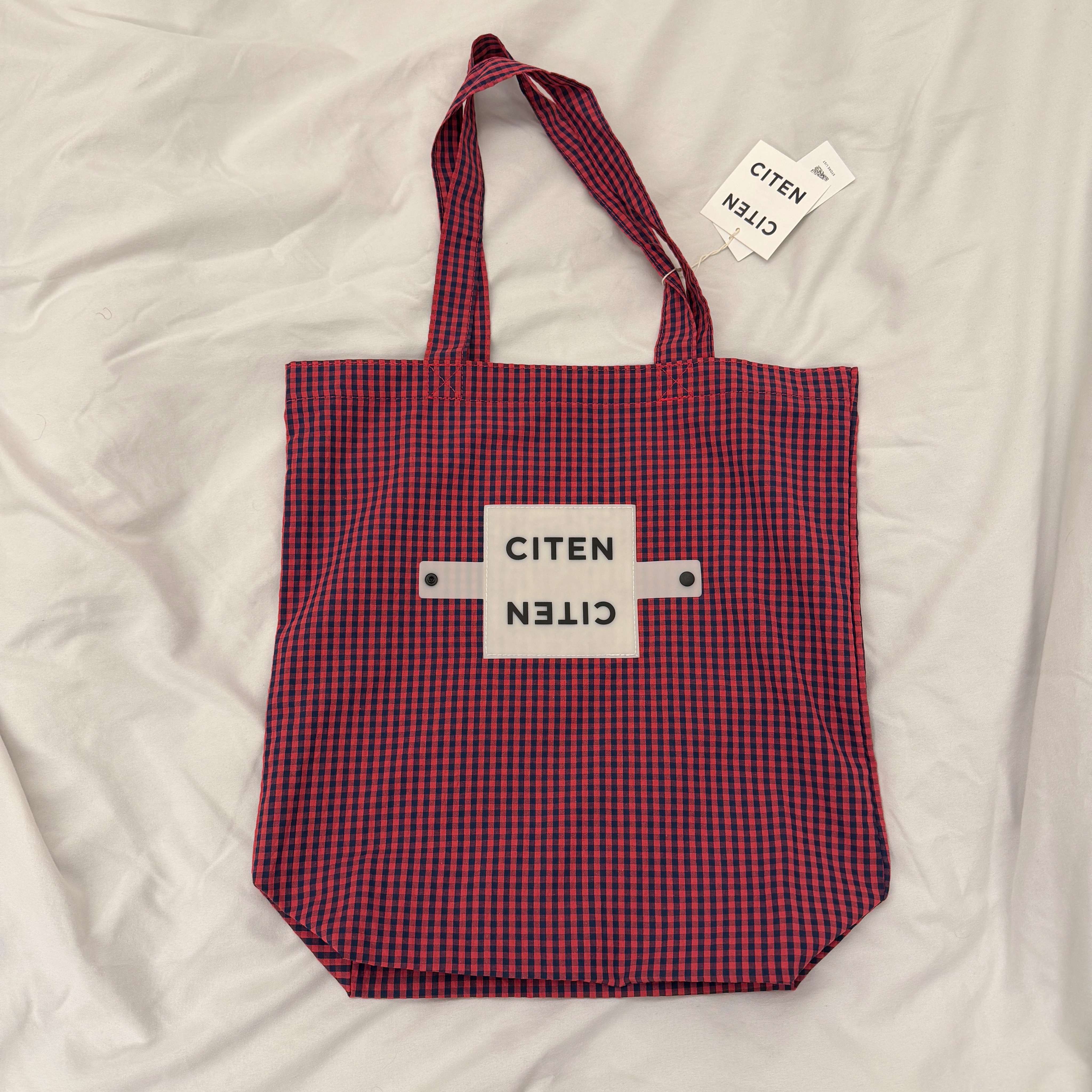 CITEN 可折疊格紋包 大號