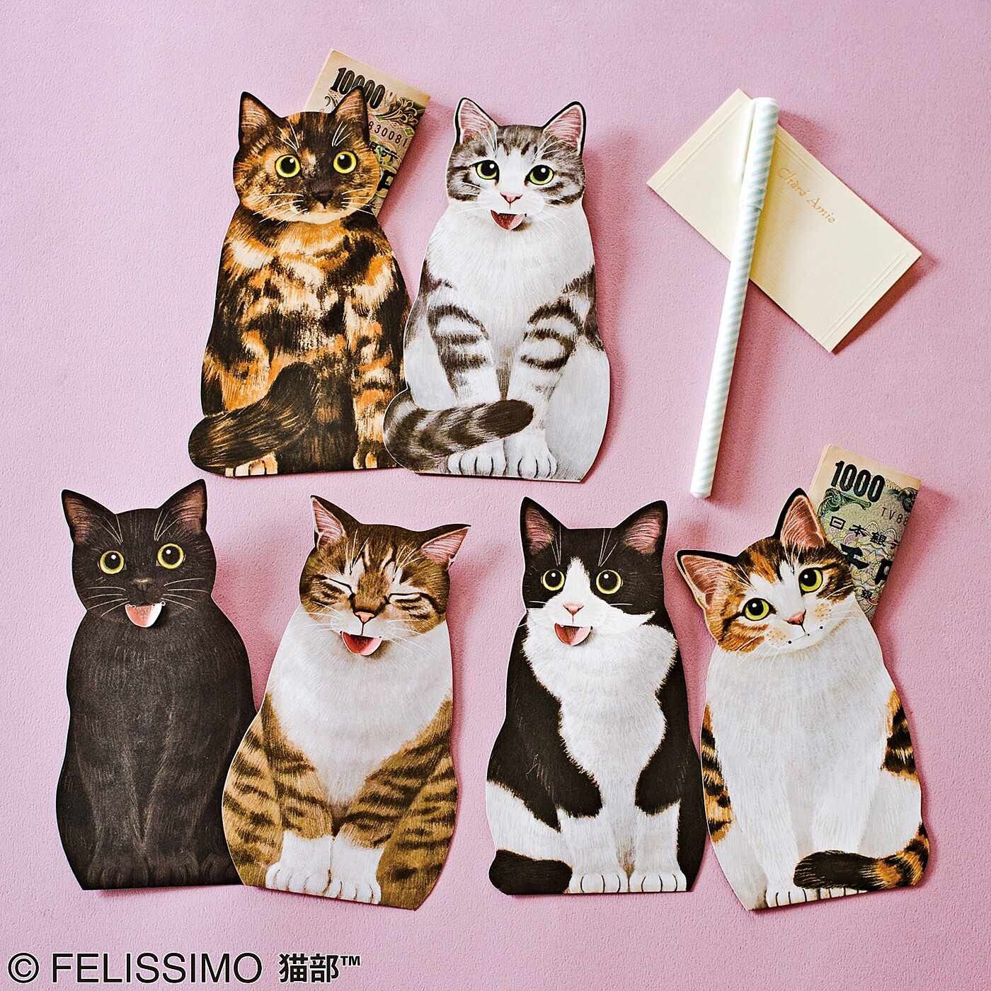 日本Felissimo / 芬里希夢 舌頭忘記收貓咪信封