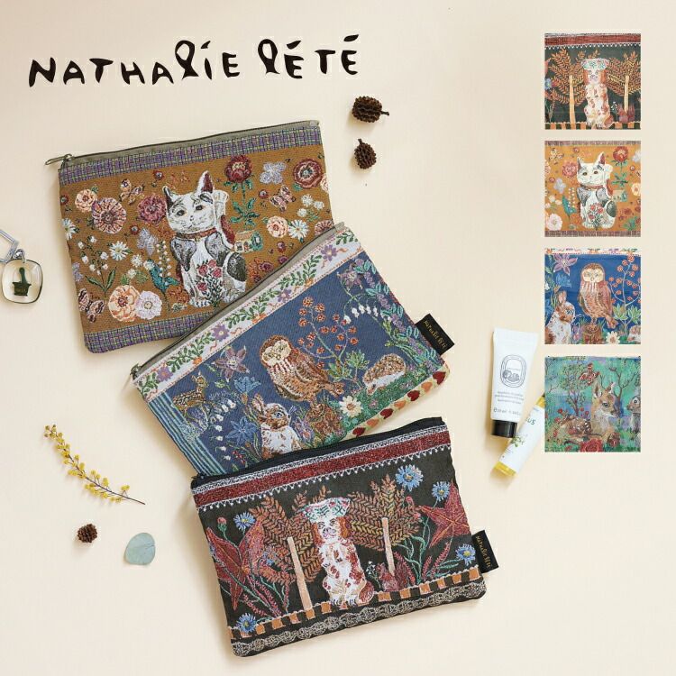 Nathalie Lete正版 扁平手拿包 日本空運直送 招財貓