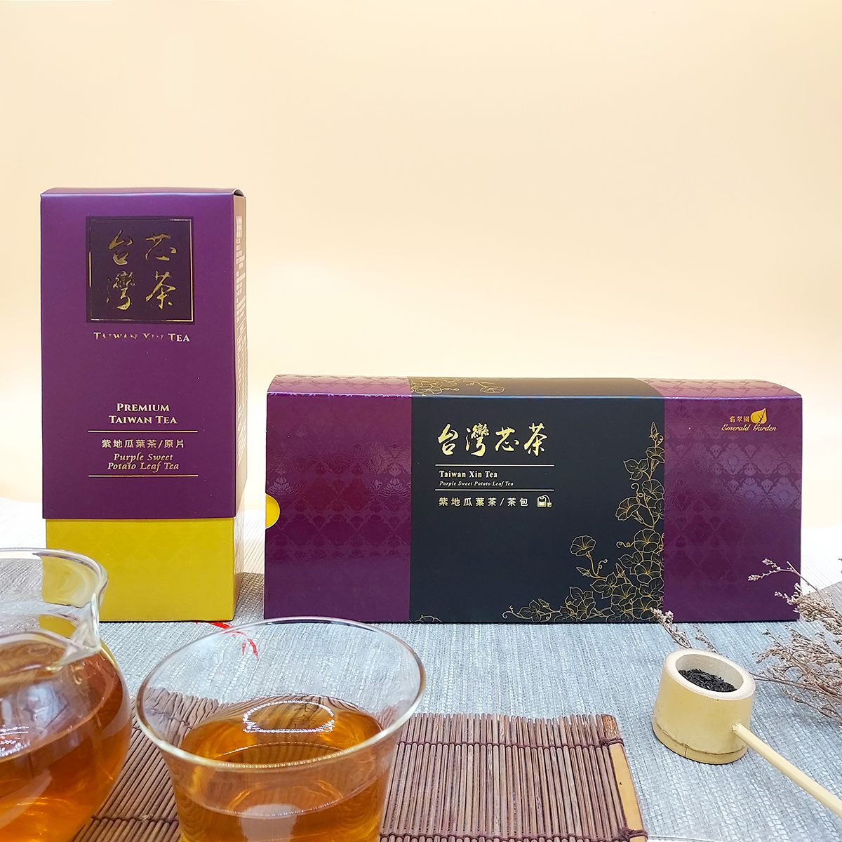 台灣芯茶 芯茶時光雙享組 無咖啡因茶 茶葉 茶包 地瓜葉茶