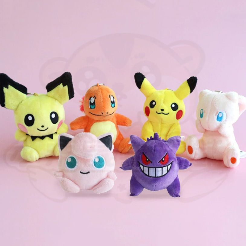 韓國正版授權神奇寶貝 精靈寶可夢Pokemon - 皮卡丘 皮丘 夢幻 小火龍 胖丁 耿鬼 可愛吊飾娃娃 8公分高
