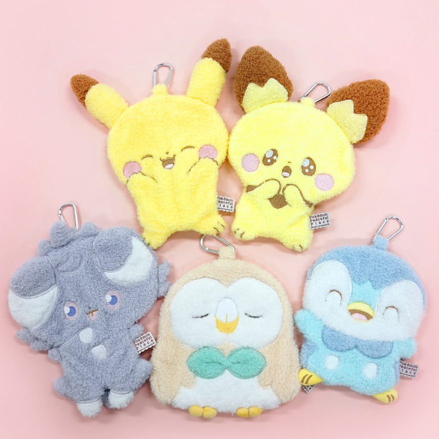 韓國正版授權神奇寶貝 精靈寶可夢Pokemon 波加曼 皮卡丘 妙喵 木木梟 皮丘 毛巾布 筆袋 文具袋 20公分長