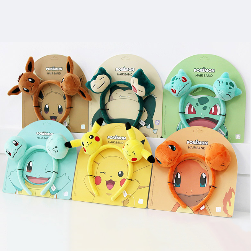 韓國正版授權 神奇寶貝 精靈寶可夢Pokemon 伊布 傑尼龜 妙蛙種子 皮卡丘 小火龍 卡比獸 造型髮箍 派對 遊樂園