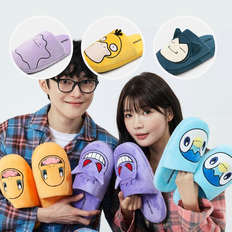 韓國正版授權 神奇寶貝 精靈寶可夢Pokemon 卡比獸 百變怪 小火龍 波加曼 耿鬼 可達鴨 造型拖鞋 室內拖