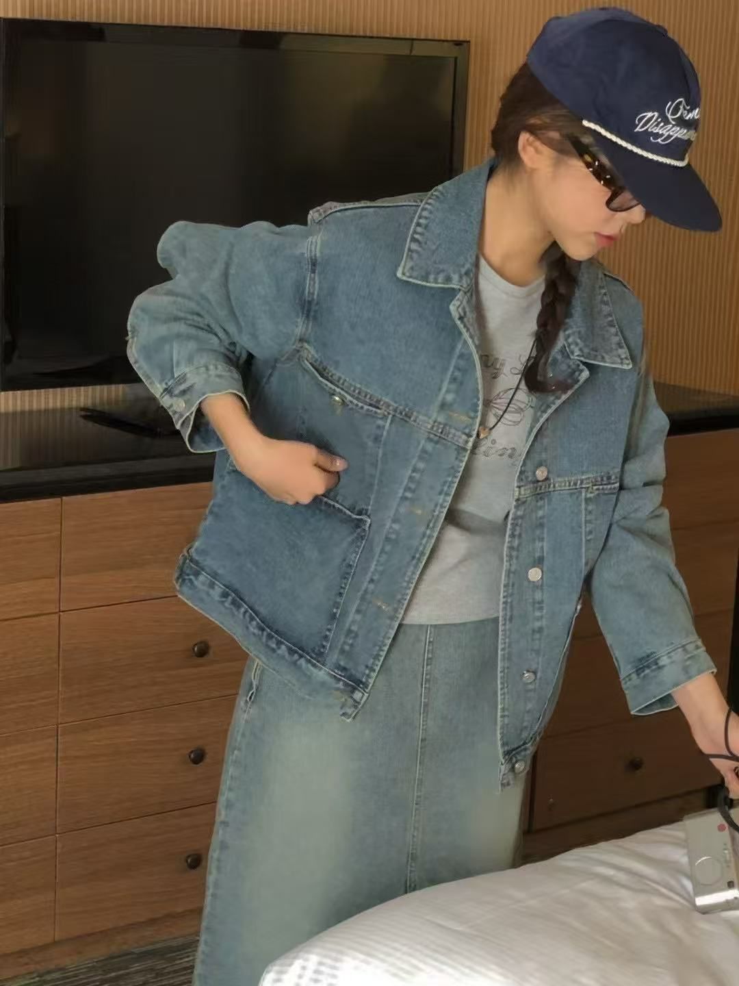 【咕G歐妮】現貨。正韓SNOOPY史努比牛仔外套 大口袋設計 率性風格丹寧外套 男友風寬版外套 夾克 韓國製流行女裝