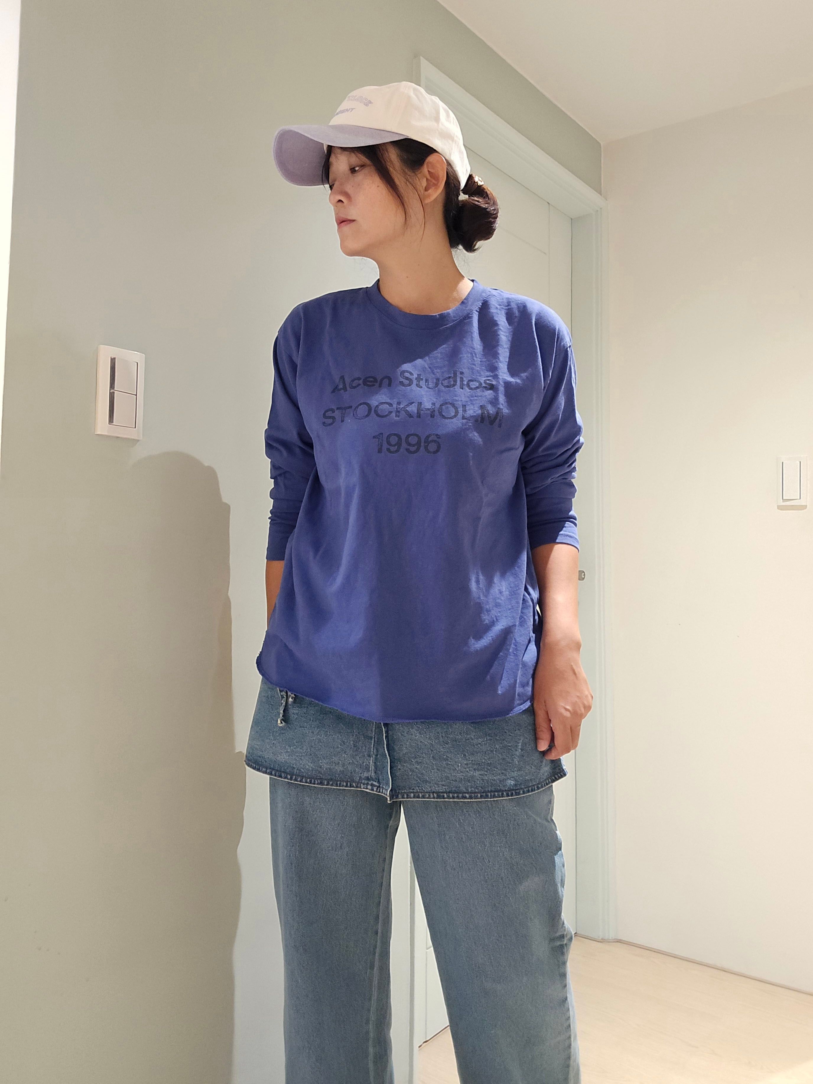 【咕G歐妮】現貨。正韓英文字母T恤（4色） 棉質長袖上衣 圓領長版T恤 簡約文字T 百搭薄棉T 東大門流行女裝 韓國製