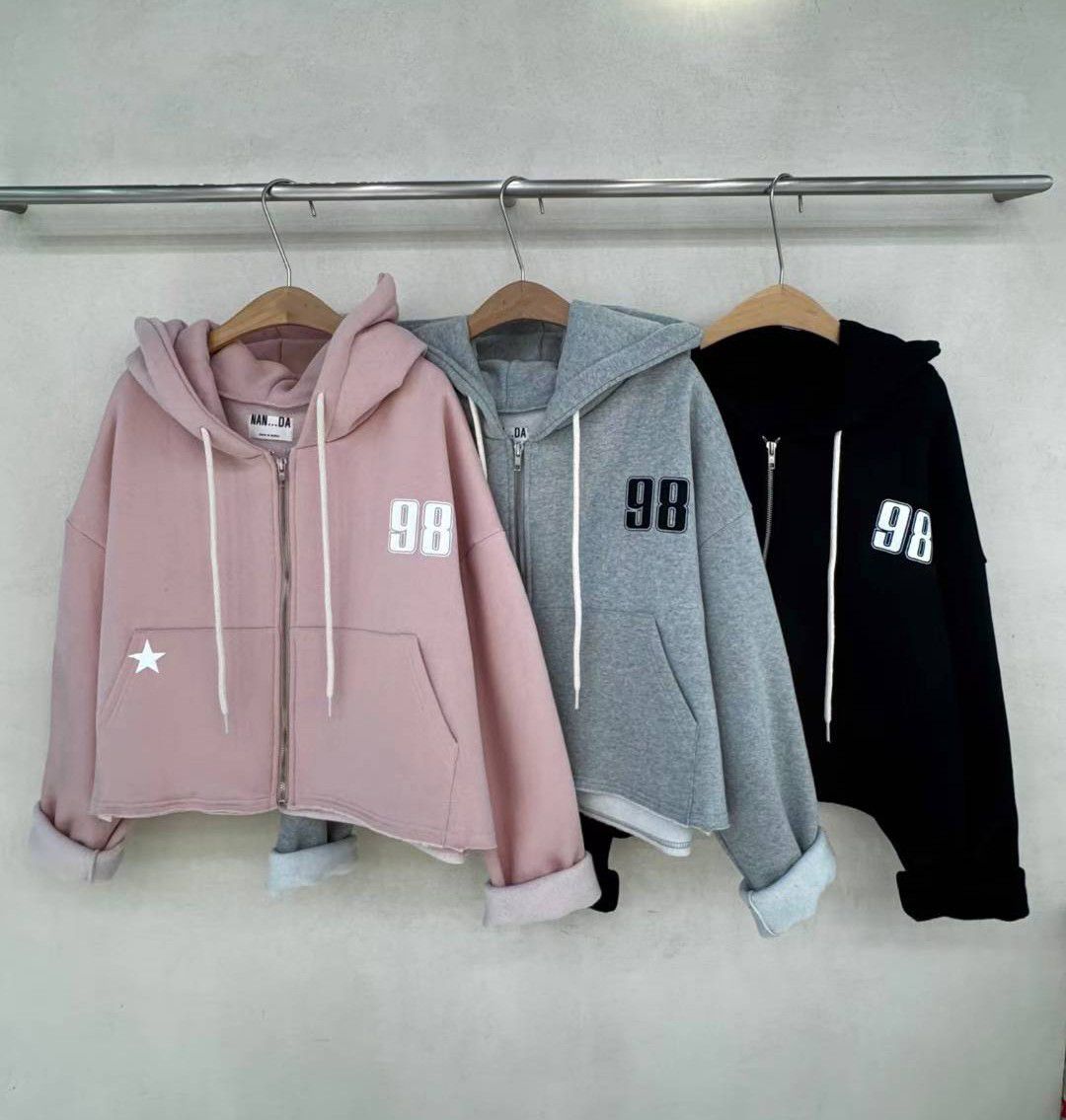 【咕G歐妮】正韓現貨。磨毛連帽外套 加絨落肩版型休閒外套 街頭感棉質外套 口袋寬袖棉夾克 韓國製東大門