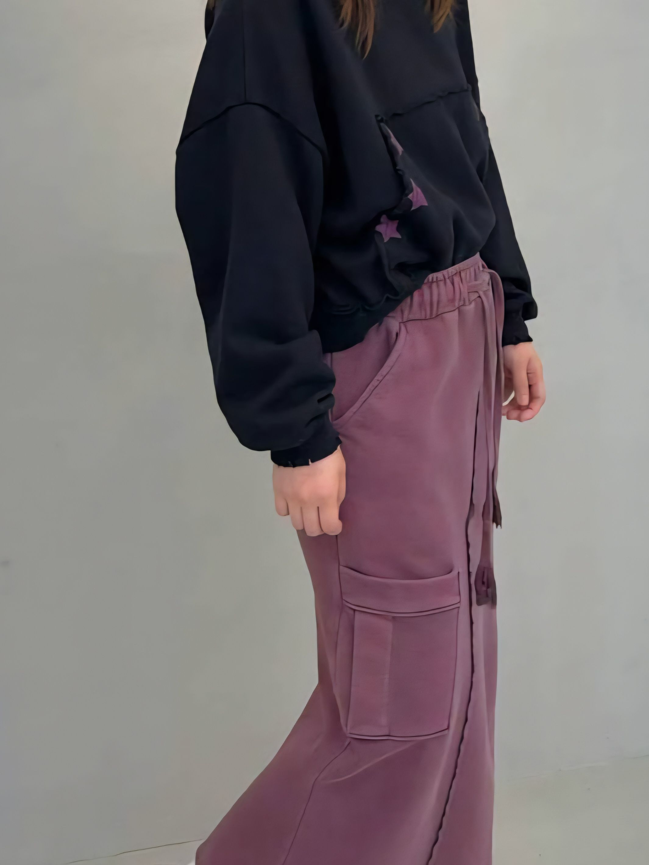 《咕G歐妮》正韓預購。口袋棉質長裙 工裝棉裙 不規則車縫設計款 腰部鬆緊抽繩 率性水洗裙裝 韓國製 東大門流行女裝