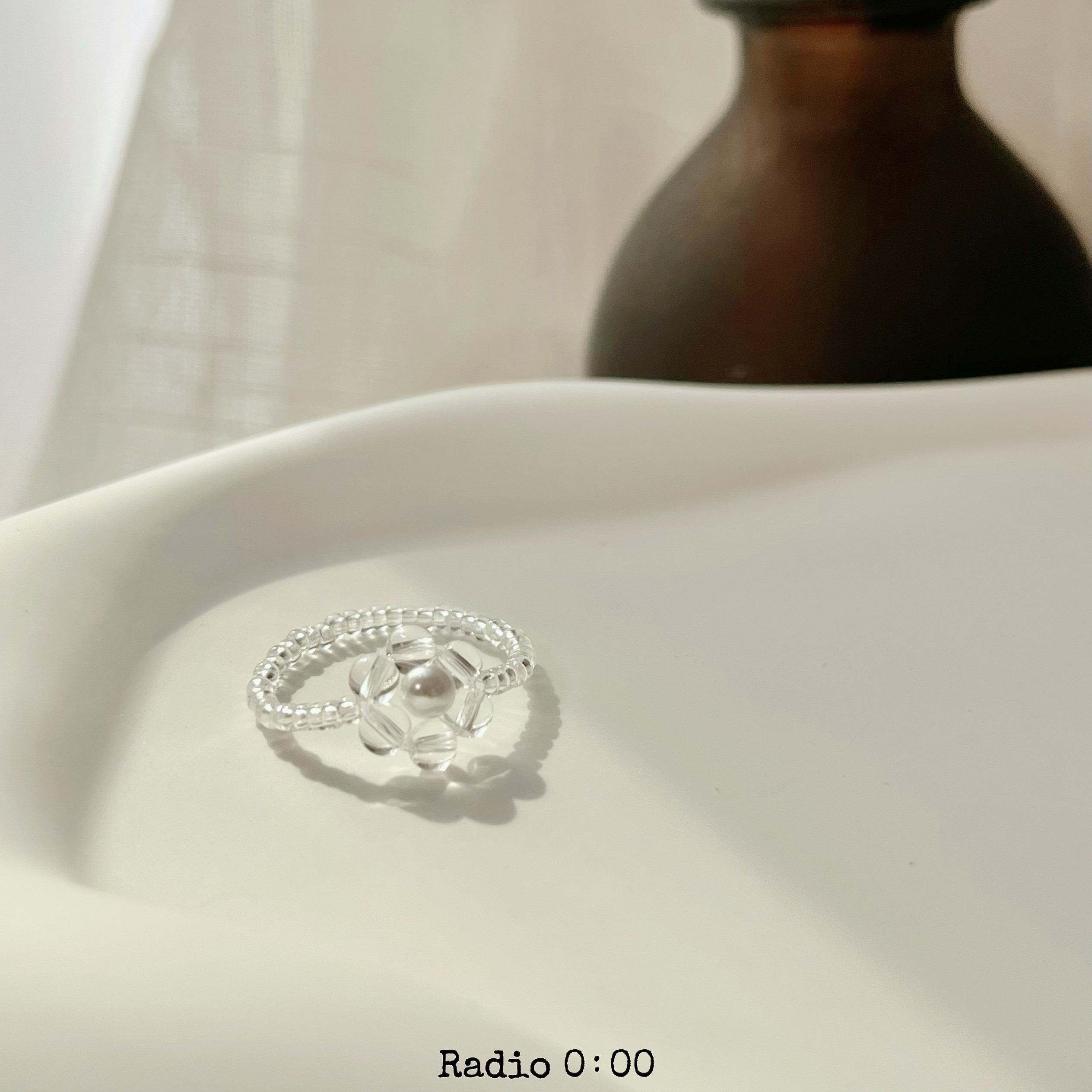 B01 透明小花戒 固定戒圍