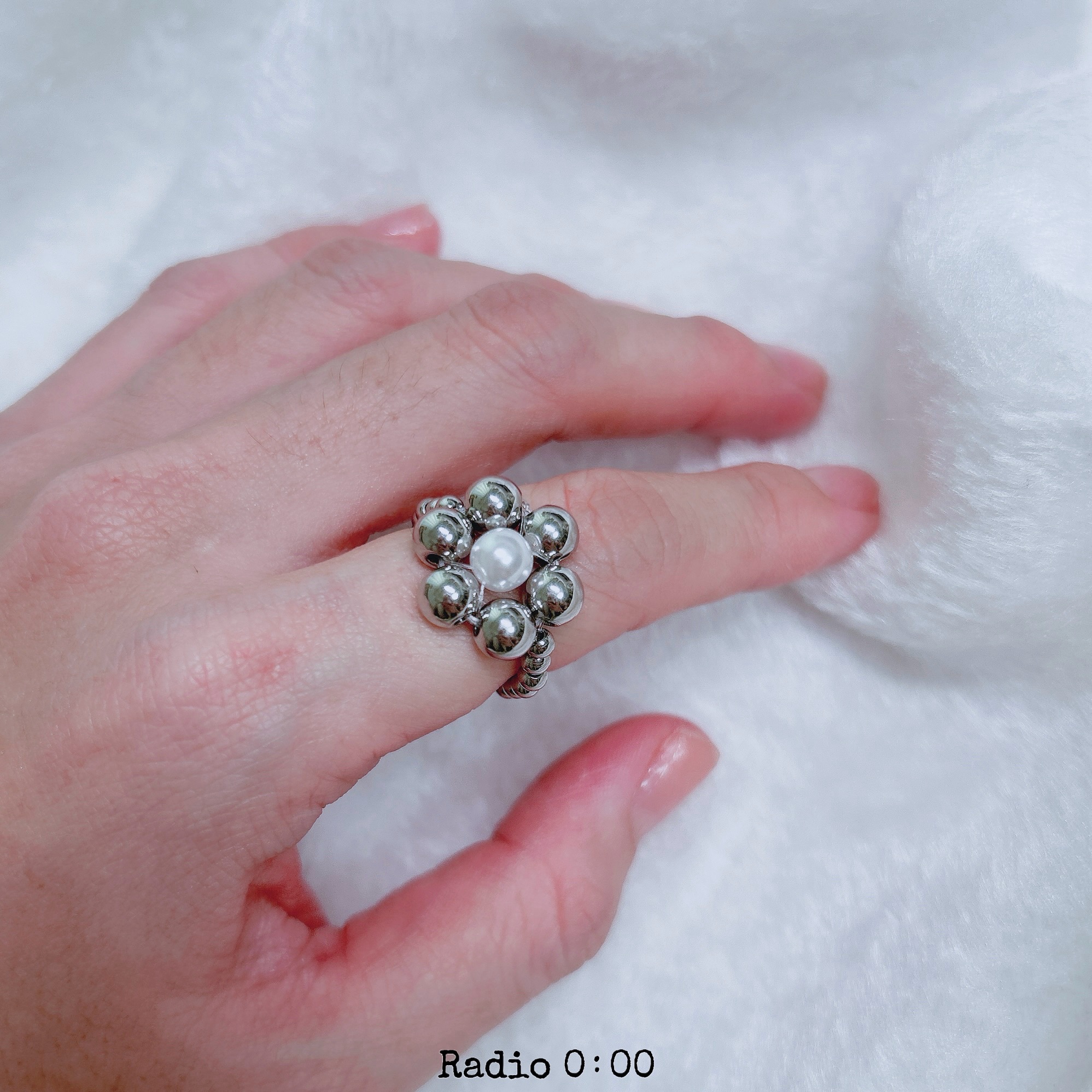 B02不銹鋼胖花花戒 固定戒圍 /可碰水